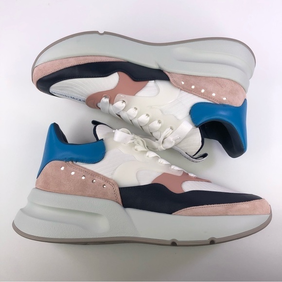 $690 Mens Alexander McQueen Oversized Trainers Sneakers White/Multi Shoes - Picture 2 of 8